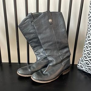FRYE , black leather boots, size 7 1/2 excellent used condition , women’s